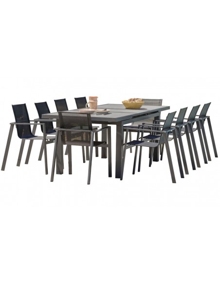 Ensemble table jardin 10 fauteuils