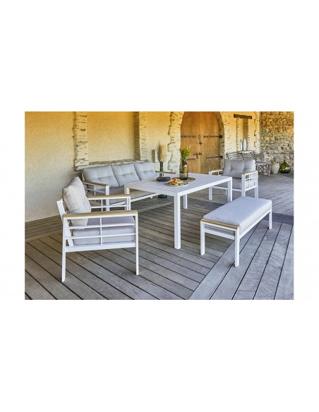 Salon jardin 7 personnes blanc