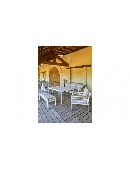 Salon de jardin bas Cayenne aluminium anthracite DCB Garden 7 personnes