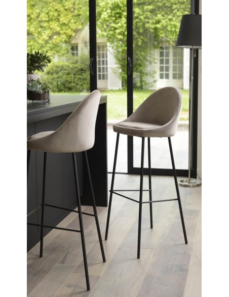 Tabouret bar velours design