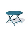 Table jardin ronde pliante bleu canard Marius