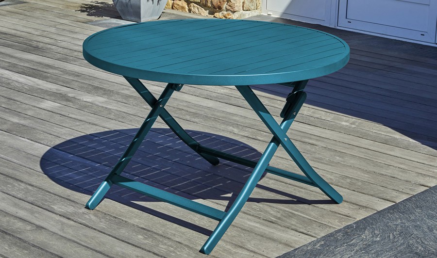 Table jardin ronde pliante aluminium Marius Table jardin ronde pliante aluminium Marius