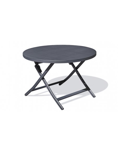Table jardin ronde pliante anthracite