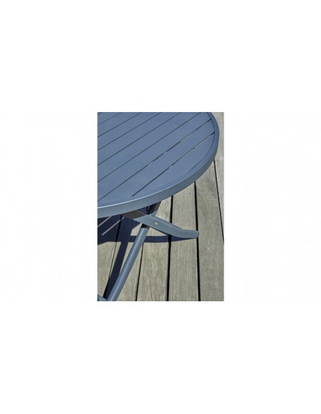 Table jardin ronde pliante anthracite