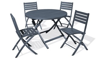 Salon de jardin 4 places anthracite