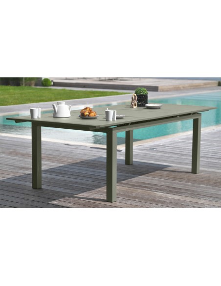 Table de jardin en aluminium kaki