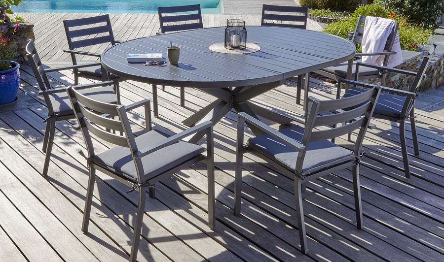 Salon de jardin rond extensible 8 places Salon de jardin rond extensible 8 places