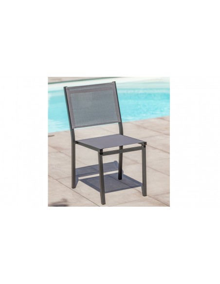 Chaise jardin gris anthracite Tolède