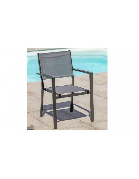 Fauteuil jardin gris anthracite Tolède