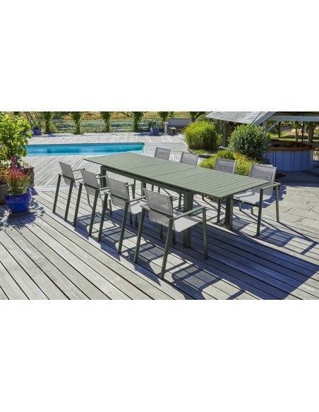 Ensemble repas aluminium kaki 8 places