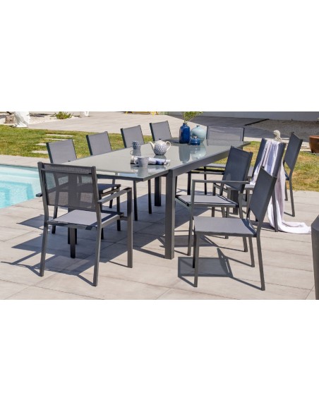 Ensemble repas de jardin extensible 10 places