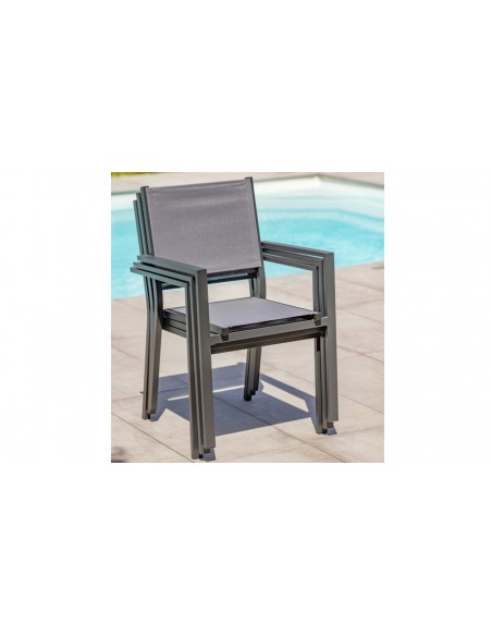 Fauteuil de jardin gris anthracite Tolede