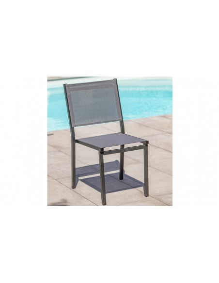 Chaise de jardin gris anthracite Tolede