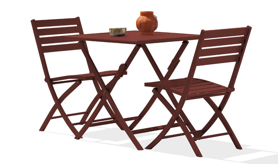 Salon jardin 2 places carmin
