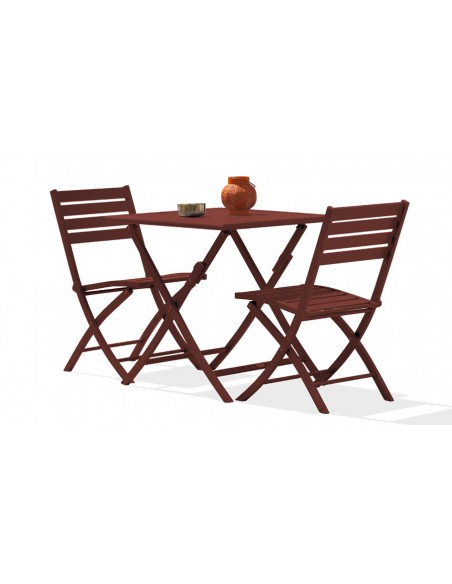 Salon jardin 2 places carmin