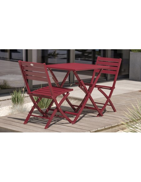 Salon jardin 2 places carmin