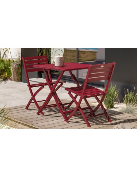 Salon jardin 2 places carmin