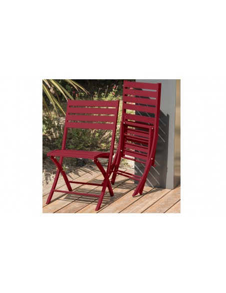 Salon jardin 2 places carmin