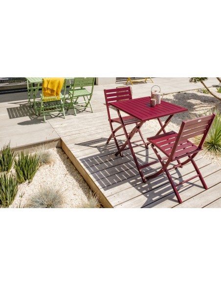 Salon jardin 2 places carmin