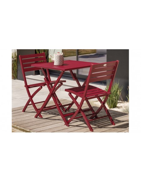 Salon jardin 2 places carmin