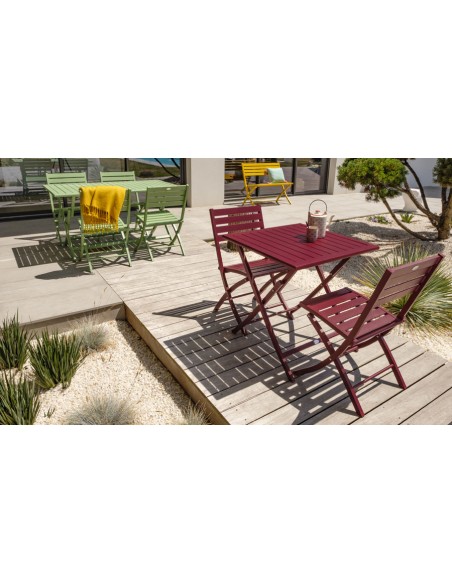 Salon jardin 2 places carmin