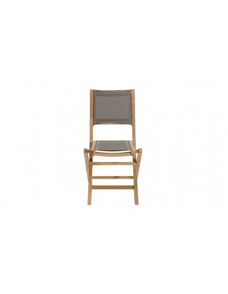 chaise pliante en teck et textilène