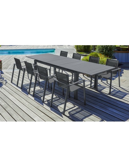 Fauteuils de jardin empilables noirs