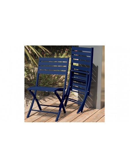 Chaise jardin bleu marine Marius