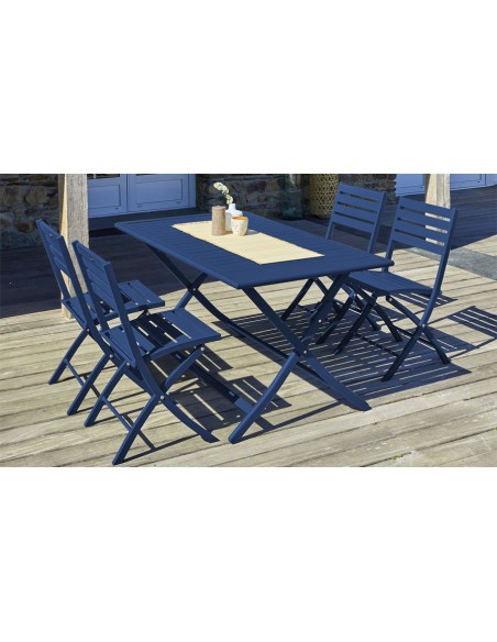 Chaise jardin bleu marine Marius