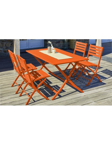 Table jardin pliante orange Marius