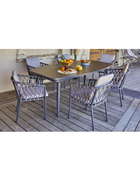 Fauteuil jardin corde aluminium Pilat