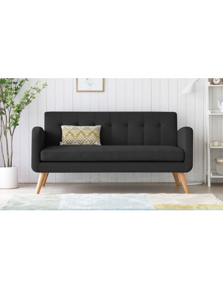 Canapé scandinave gris foncé 2 places