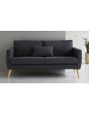 Canapé scandinave en bois et tissu gris foncé