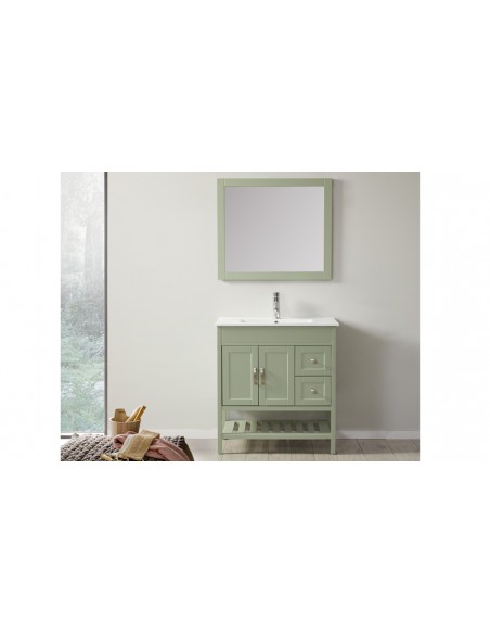 Ensemble meubles salle de bain vert sauge Lamego
