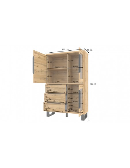 Dimensions buffet industriel Hepsy