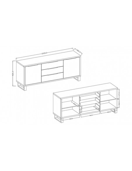 Dimensions buffet long Hepsy