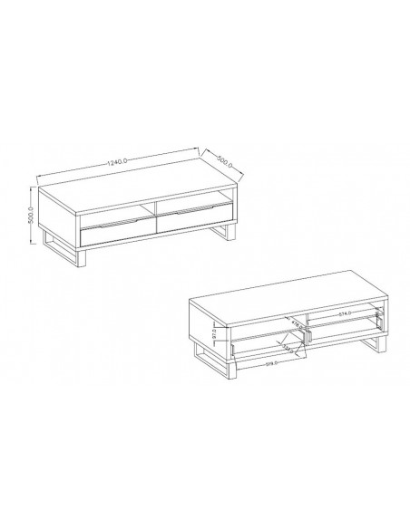 Dimensions petit meuble TV Hepsy