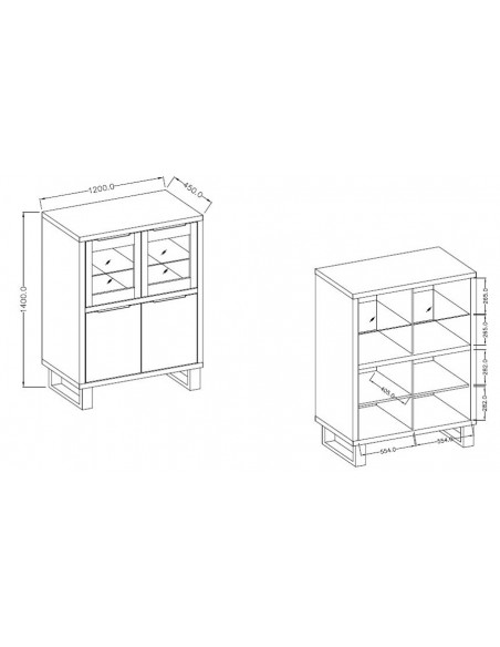 Dimensions petit vaisselier Hepsy