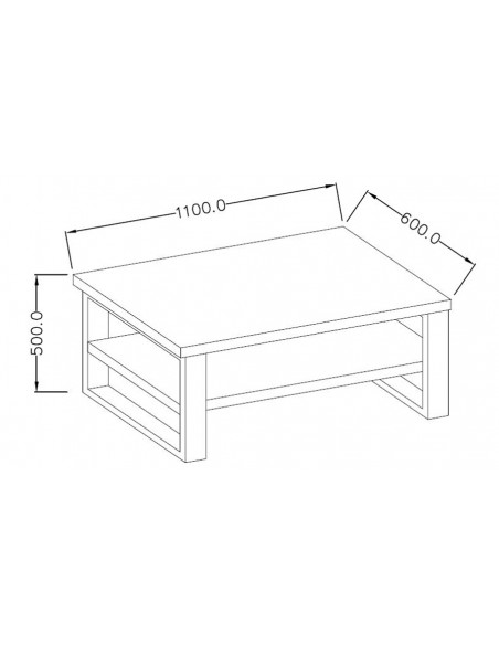 Dimensions table basse industrielle Hepsy