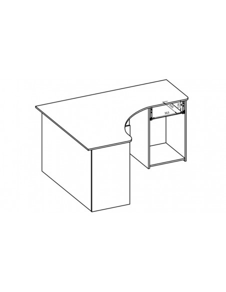 Dimensions intérieures bureau d'angle Circula