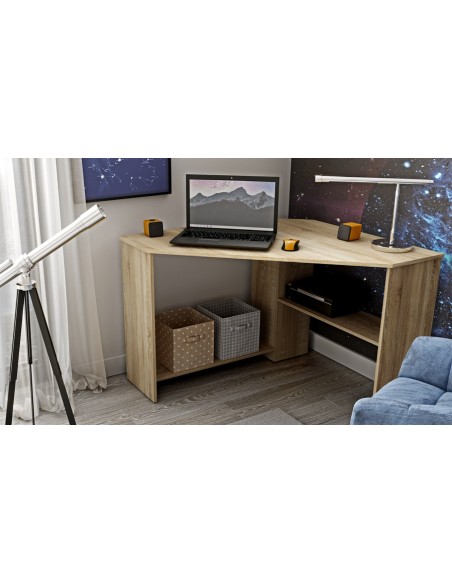 Petit bureau d'angle compact blanc - Idess