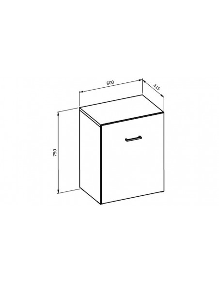 Dimensions bureau coulissant plié Reflex