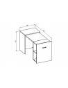 Dimensions bureau coulissant Reflex