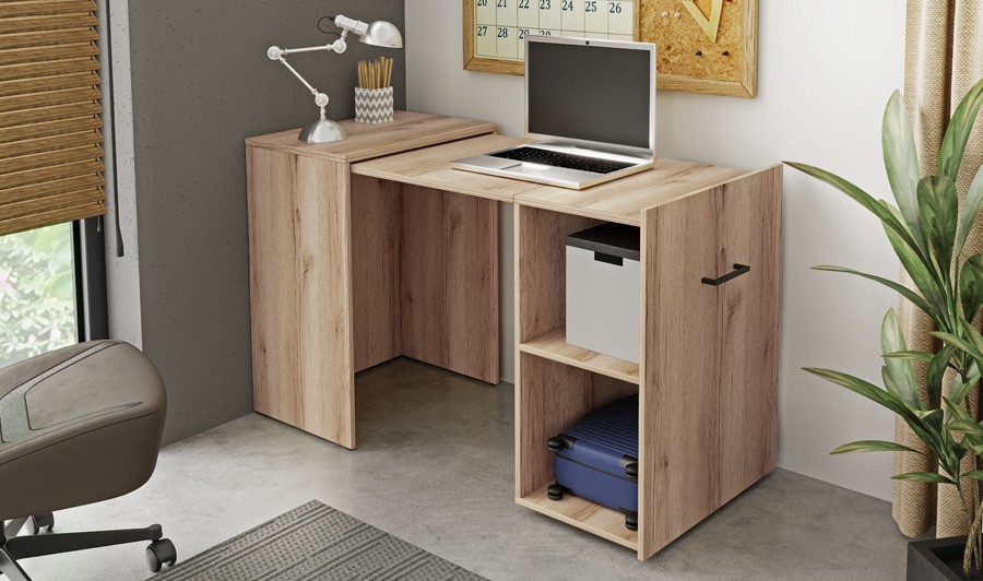 Bureau innovant plateau coulissant chêne - Reflex