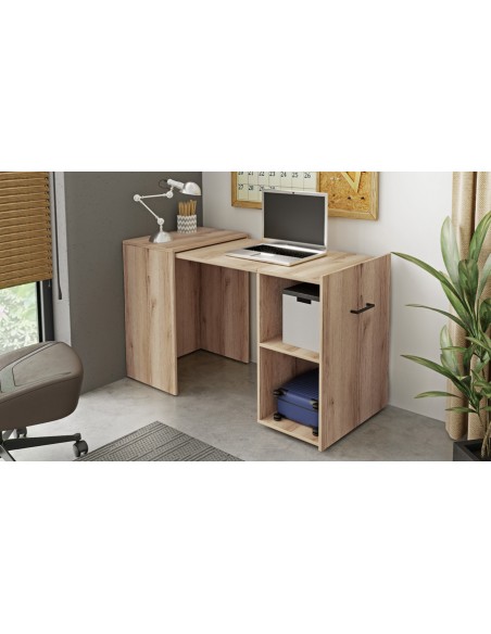 Bureau innovant et coulissant chêne