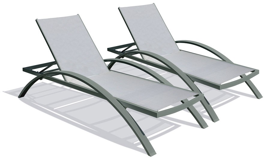 Lot 2 bains de soleil kaki Barcelone