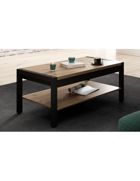 Table basse style industriel noir