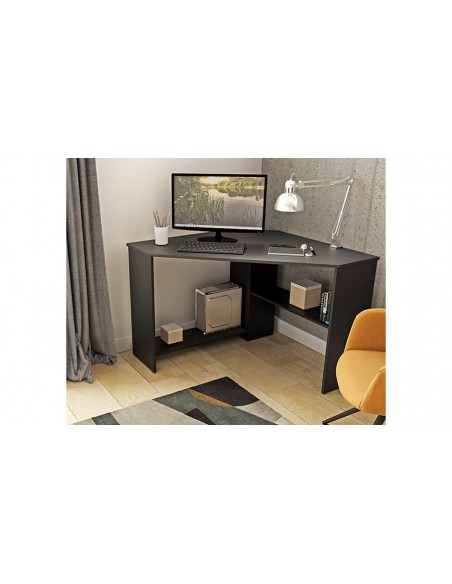 Petit bureau d'angle noir compact Idess - House and Garden