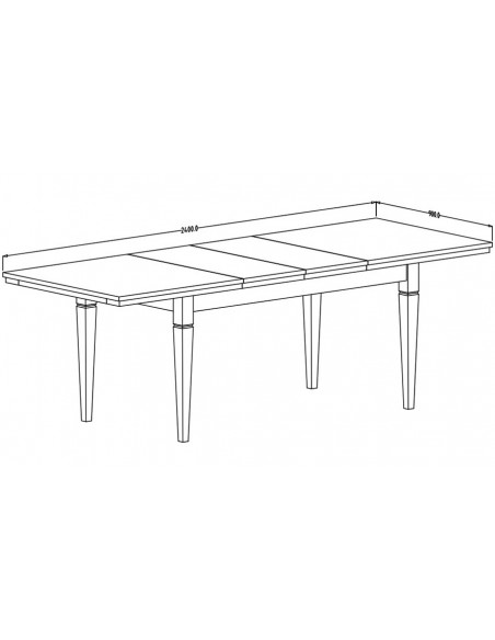 Dimensions table repas extensible Boavista