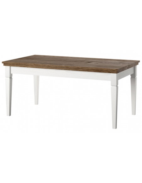 Table basse pieds blanc et plateau chêne